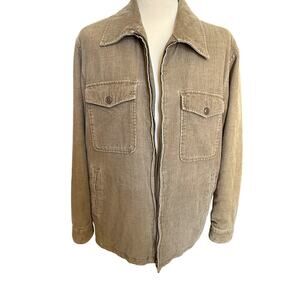 VTG Y2K Gap Corduroy Jacket Mens sz XL Tan Sherpa Lined Western Boho